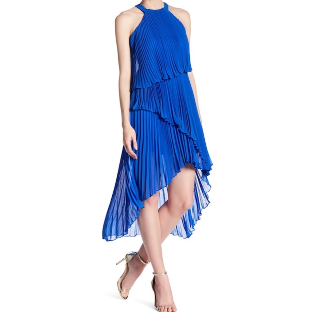 LAUNDRY BY SHELLI SEIGAL PLEATED COCKTAIL DRESS - Picture 1 of 6
